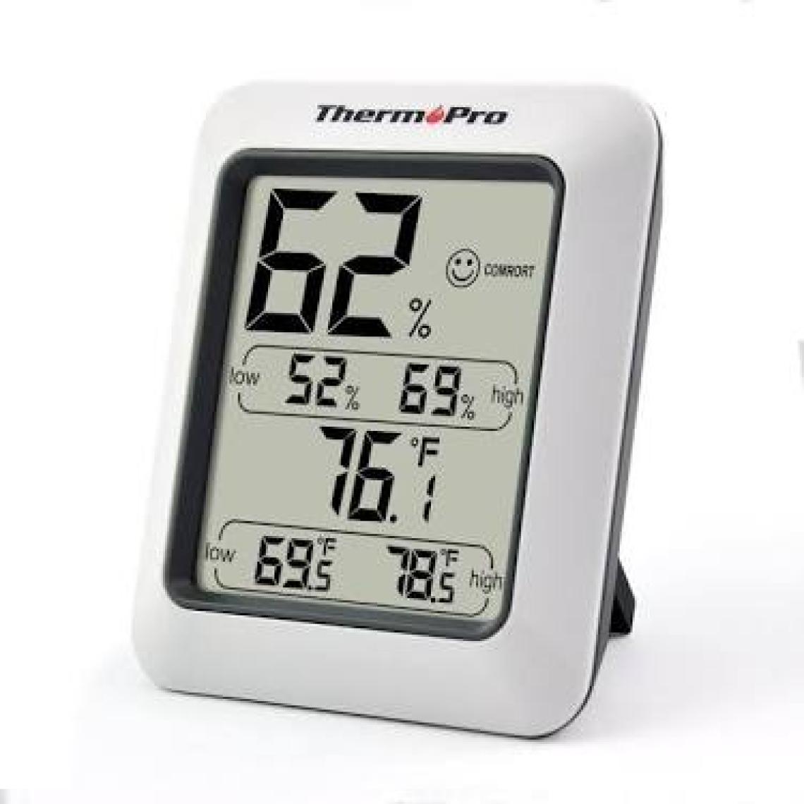 ThermoPro TP50 Termometre İç Mekan Dijital Sıcaklık ve Nem Ölçer - 2 Adet