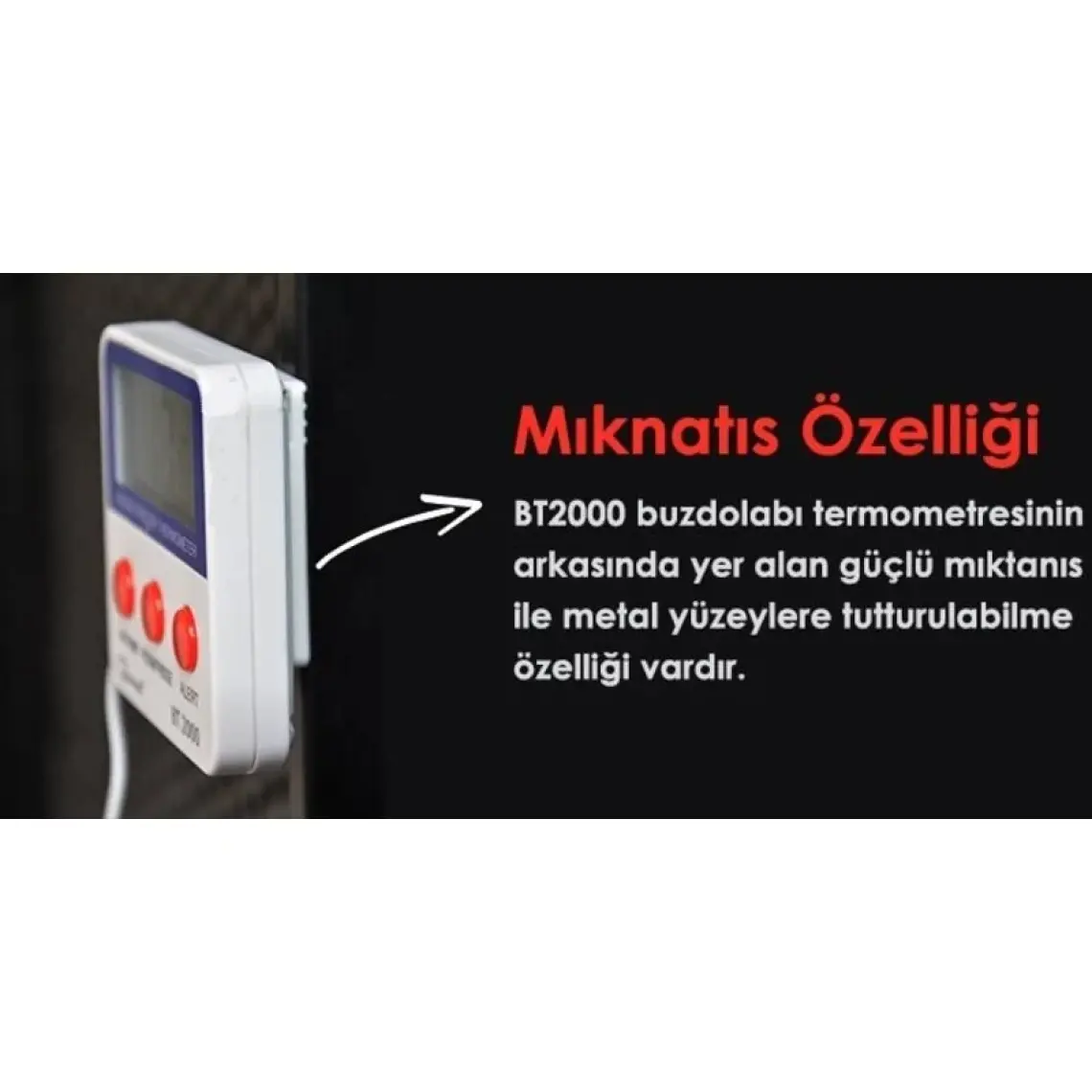 Loyka BT-2000 Alarmlı ve Mıknatıslı Buzdolabı Termometresi