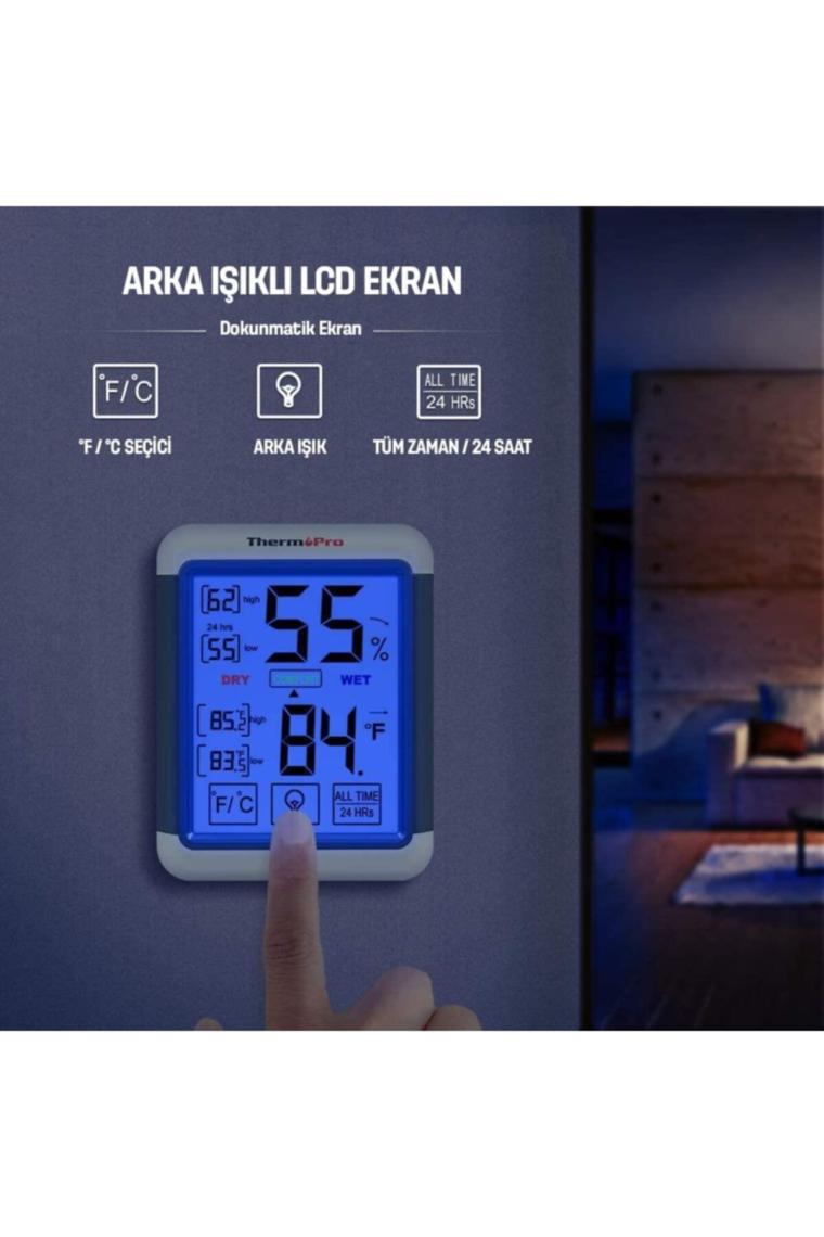 ThermoPro TP55 Termometre İç Mekan Dijital Sıcaklık ve Nem Ölçer