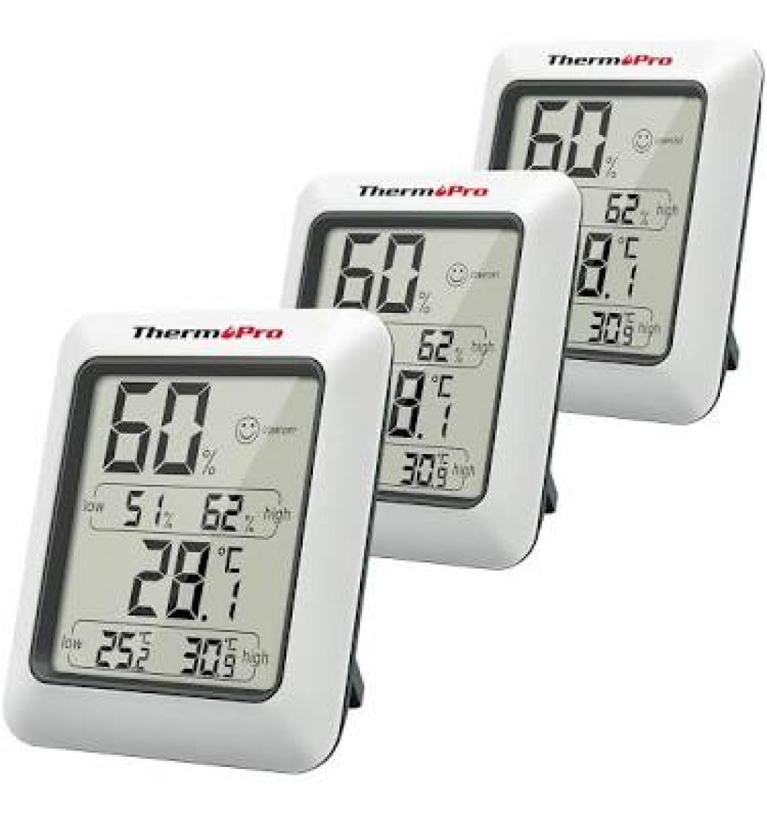 ThermoPro TP50 Termometre İç Mekan Dijital Sıcaklık ve Nem Ölçer - 3 Adet