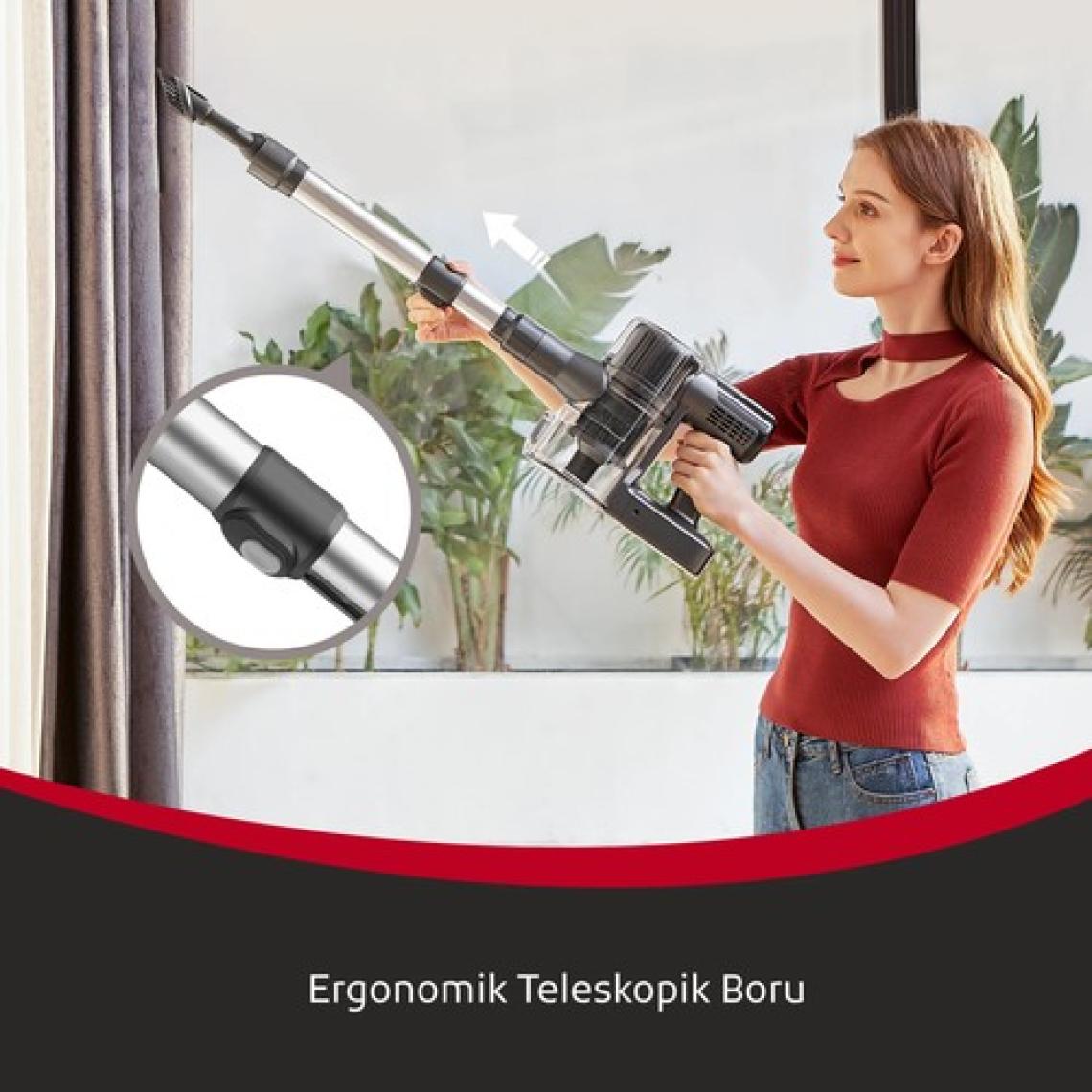 Fabcio Forza Hepa Filtreli Kablosuz Dikey Süpürge (Islak Mop ve Turbo Başlığı Hediyeli)