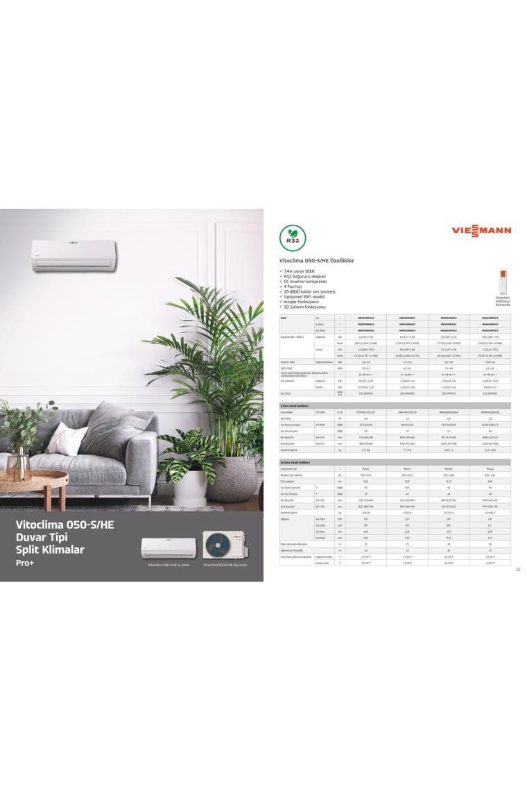 Viessmann Vitoclima 050-S/HE Pro+ Serisi (2025 Yeni) 12000 Btu Inverter Duvar Tipi Klima (Montaj Dahil)