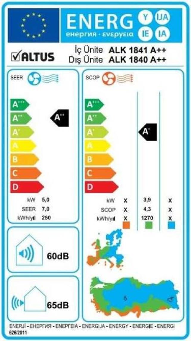 Altus ALK 1840 A++ 18.000 BTU/H Sınıfı R32 Inverter Split Klima