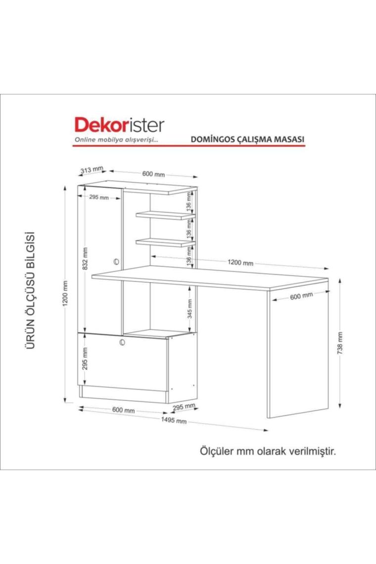 Domingos Çalışma Masası Beyaz-Ceviz