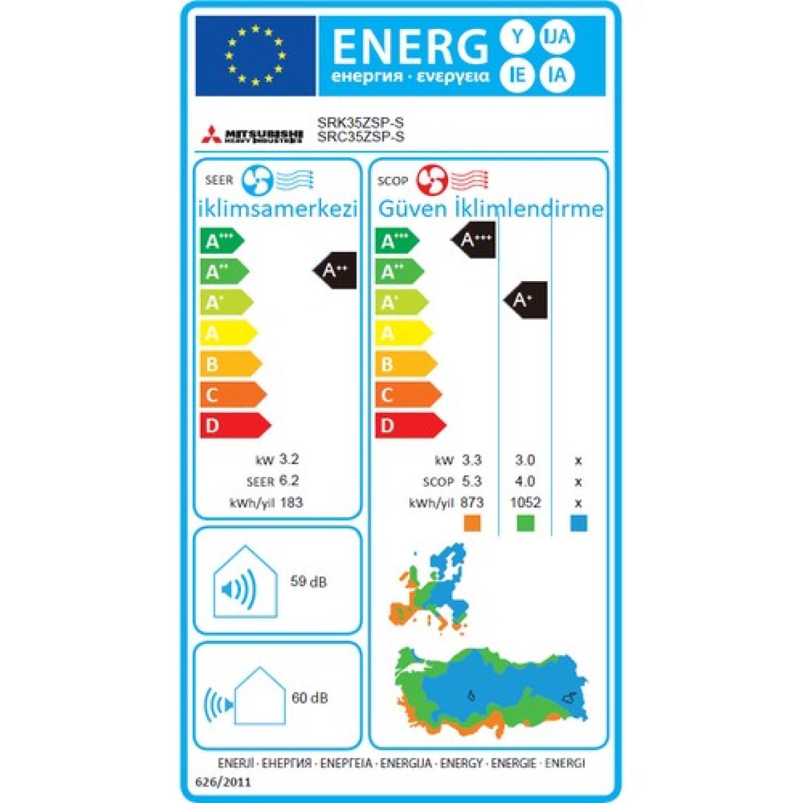 Mitsubishi Silver SRK35ZSP-W(S) 12000 BTU Inverter Duvar Tipi Klima