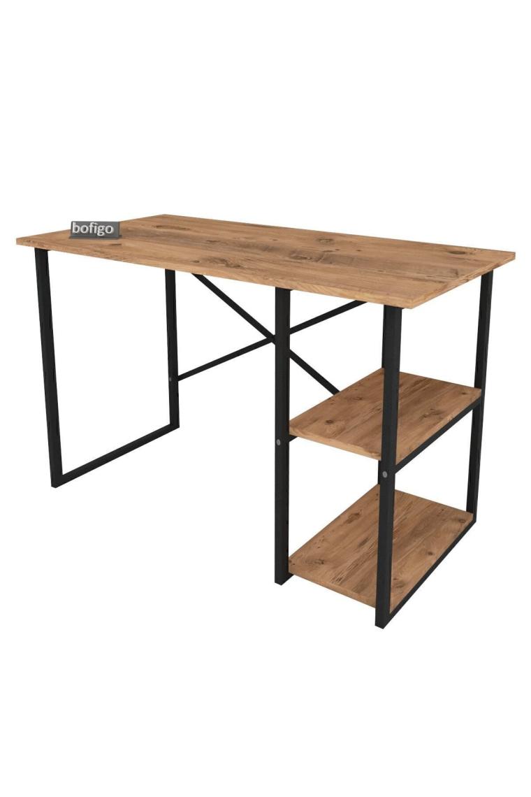 60x120 Cm 2 Raflı Çalışma Masası Bilgisayar Masası Ofis Ders Yemek Masası Çam