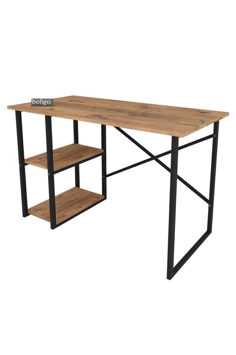 60x120 Cm 2 Raflı Çalışma Masası Bilgisayar Masası Ofis Ders Yemek Masası Çam