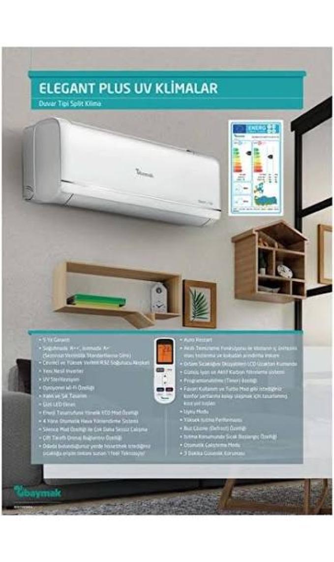 Baymak Elegant Plus UV 12 A++ 12000 BTU Inverter Duvar Tipi Klima