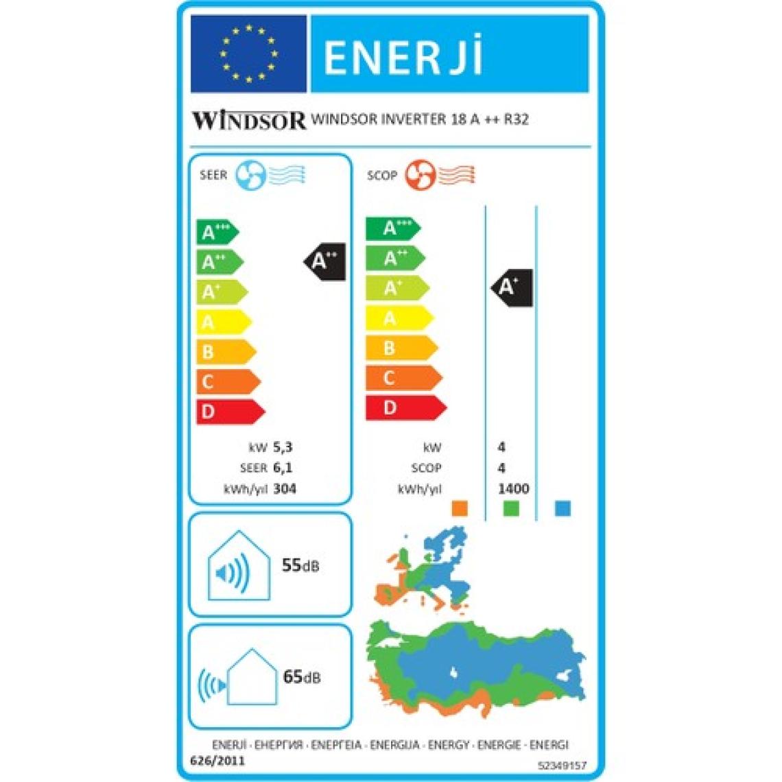 Windsor A++ 18000 BTU Inverter Duvar Tipi Klima