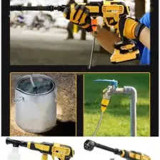 Staxx Power Yüksek Basınçlı Çift Akülü 10 Pilli 21500WH  Kömürsüz Titanyum Motor Oto Araç Bahçe Yıkama Ilaçlama