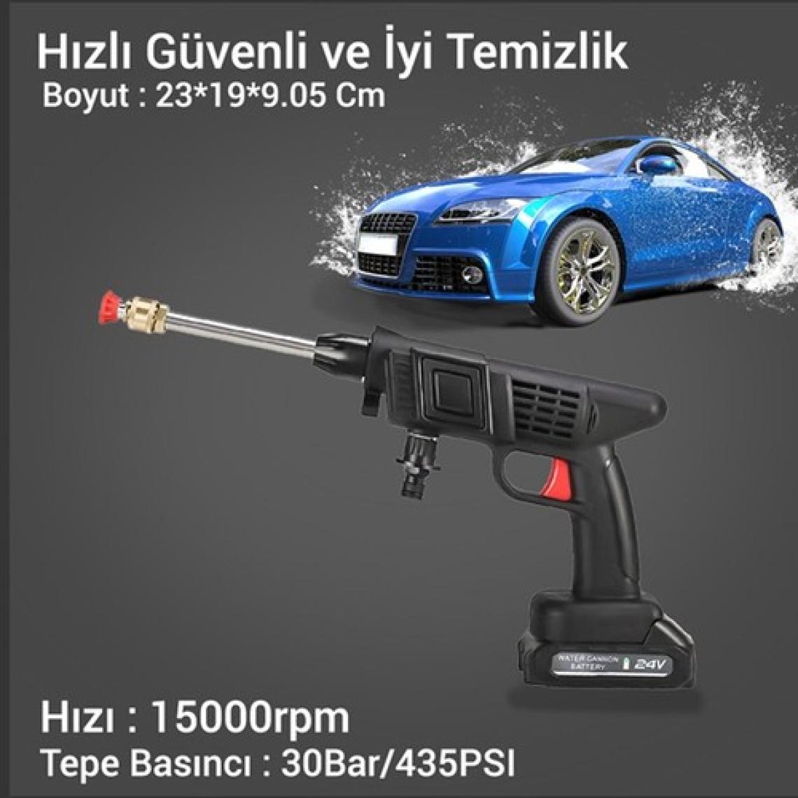 Gaman Şarjlı Yüksek Basınçlı Oto Araba Yıkama Bahçe Yıkama ve Temizleme Tabancası Makinesi