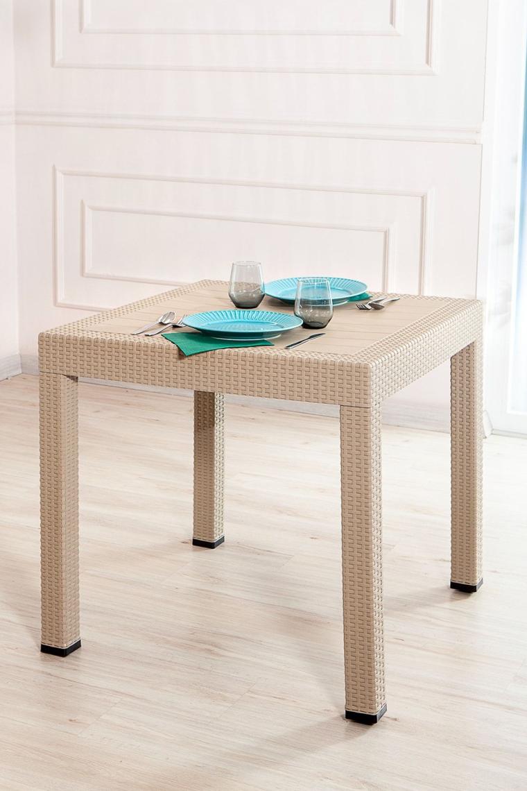 Garden Rattan Cappucino Masa Takımı Bahçe&balkon - 1 Masa 4 Sandalye