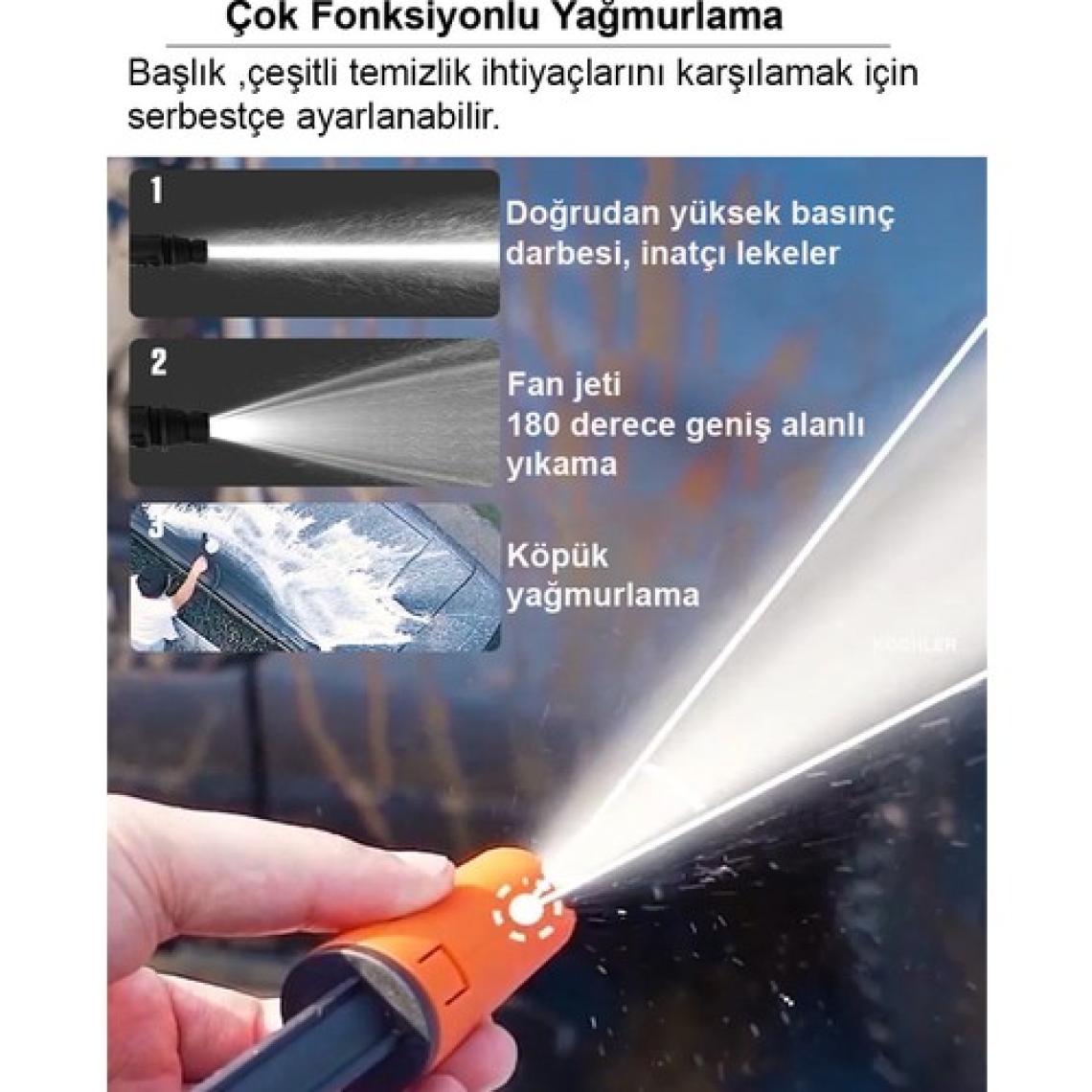 Kochler Şarjlı Yüksek Basınçlı Araç Yıkama Makinesi - Taşınabilir - Kablosuz - Oto Yıkama