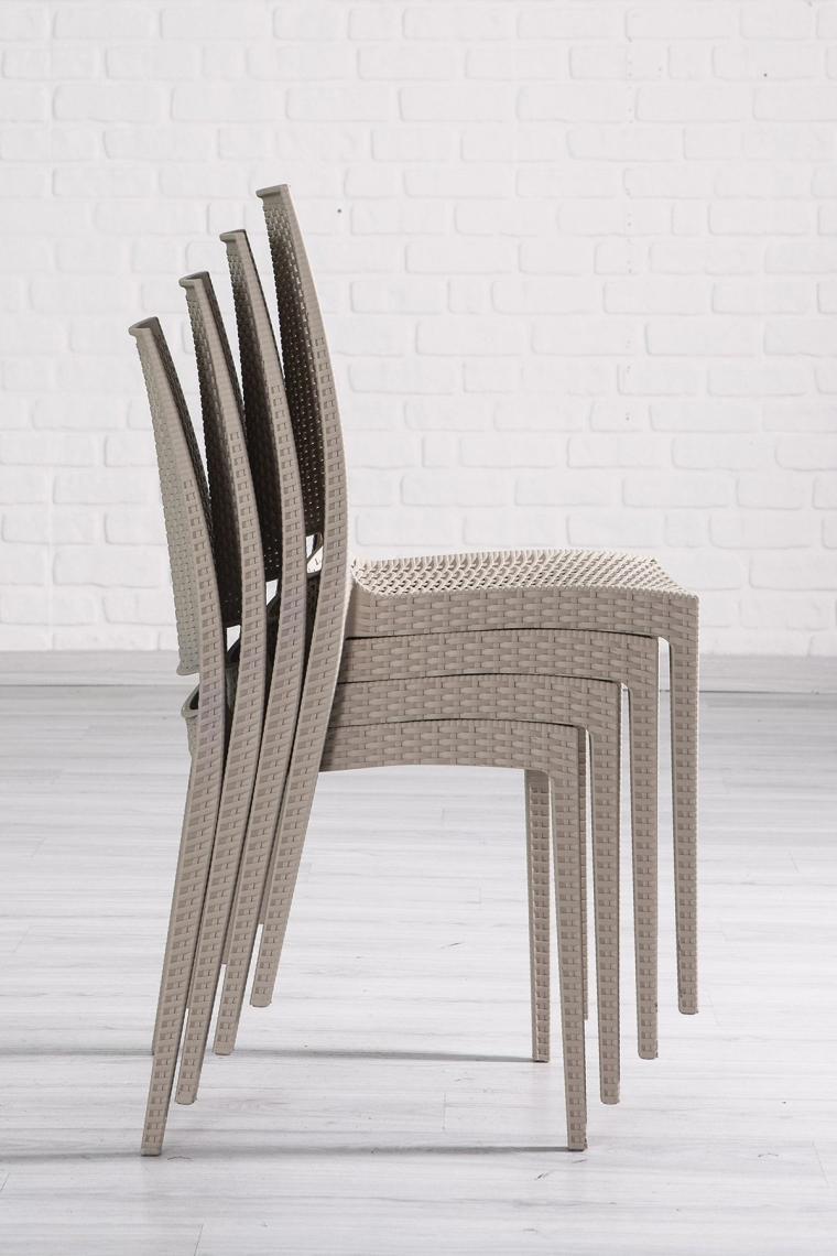 Rattan Large Cappucino Masa Takımı Bahçe&balkon 1 Masa + 6 Sandalye