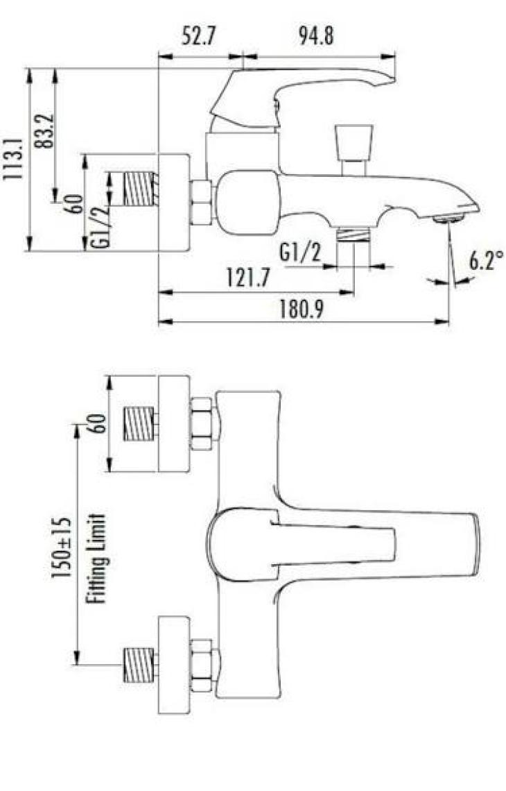 Creavit Ag2500 Avangart Banyo Bataryası Krom