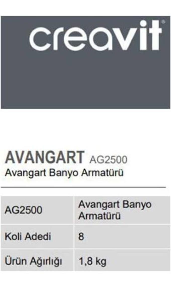 Creavit Ag2500 Avangart Banyo Bataryası Krom