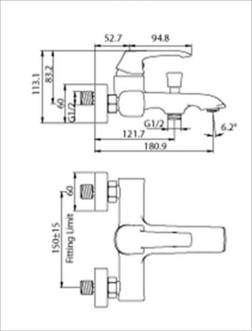 Creavit Ag2500 Avangart Banyo Bataryası Krom