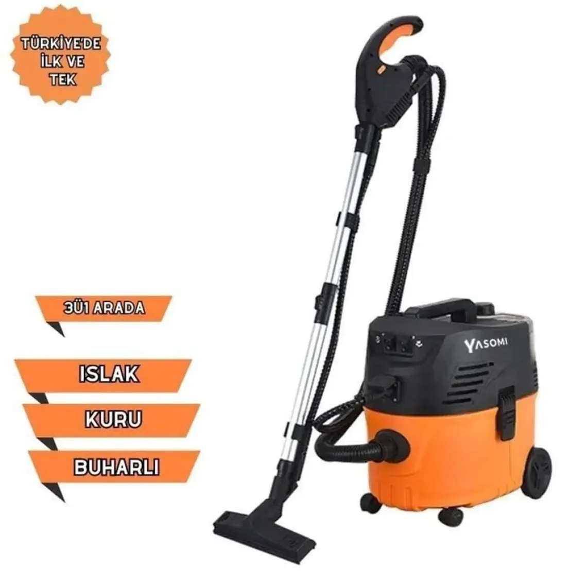 Yasomi Polish Vacum Cleaner 3ü1 Arada Islak-Kuru ve Buharlı Tam Koruma Temizlik Süpürgesi