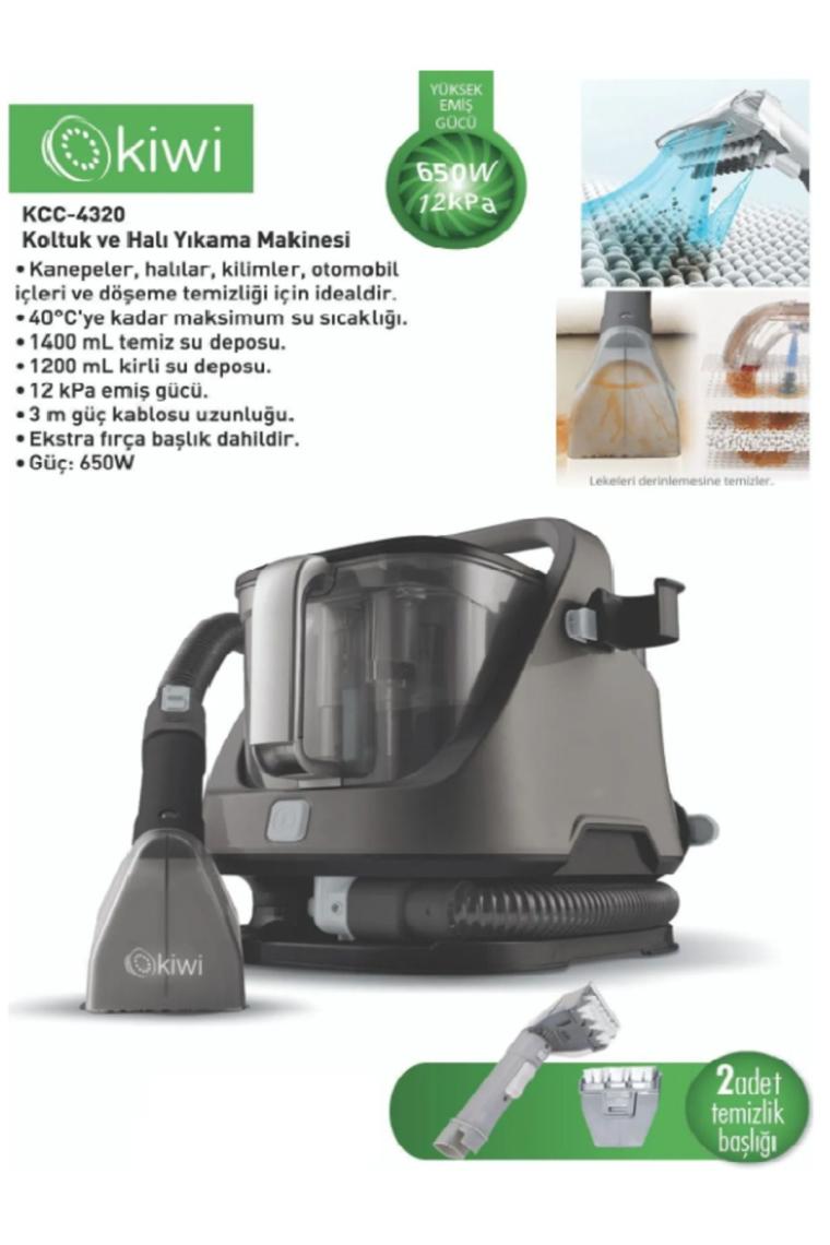 Kiwi KCC-4320 Koltuk ve Halı Yıkama Makinesi Siyah