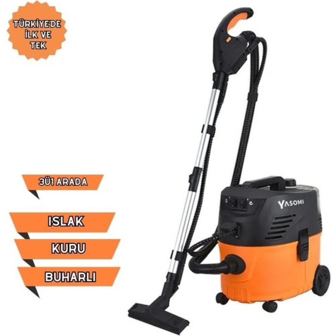 Yasomi Polish Vacum Cleaner 3ü1 Arada Islak-Kuru ve Buharlı Tam Koruma Temizlik Süpürgesi