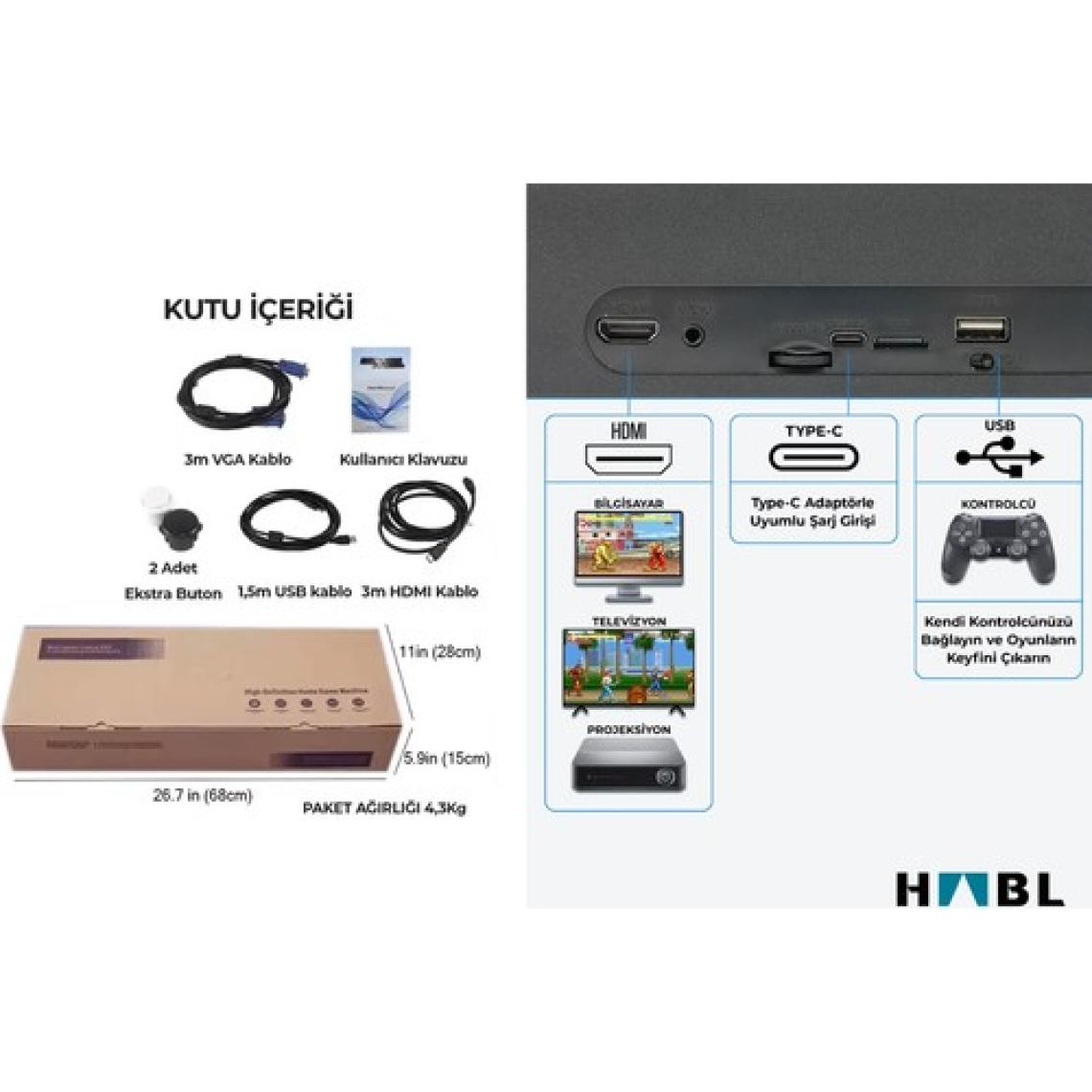 2025 Retro Arcade Oyun Konsolu 50500 Oyunlu Süper Box