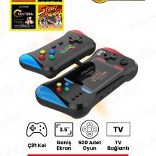 Teknoloji Gelsin 500 Oyun Retro Sup Konsolu X7M 3,5 Inç Ekran Video Oyunları  Hd/av Çıkışı Taşınabilir Mini Gamepad