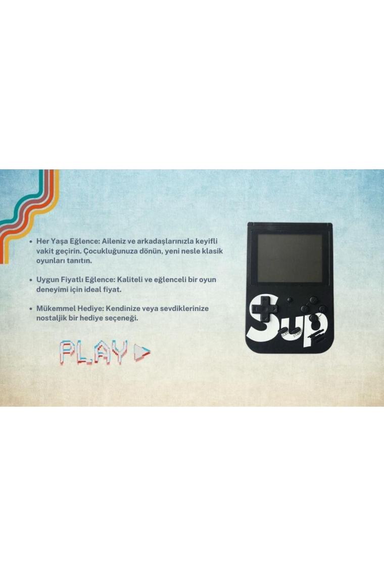 Cosmostech Sup Game Box Plus 400 Oyunlu Taşınabilir Mario Oyunlu Retro El Atarisi Siyah