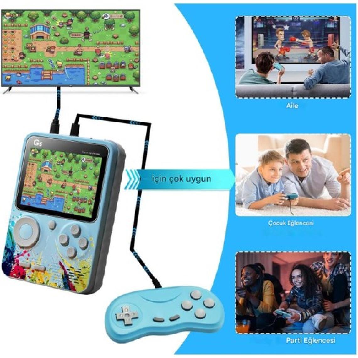 G5 Retro 3 Inç Elde Taşınabilir Oyun Konsolu Tv Bağlanabilir  Dahili 500 Klasik Oyun Desteği