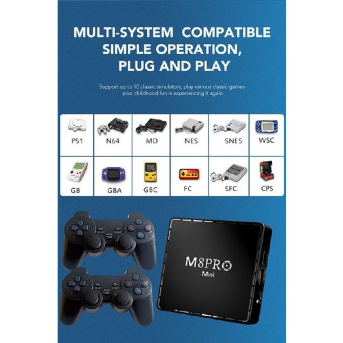 Android Tv Box 2.4g 10K Ultra Hd 2gb Ram 64GB Hafıza 10000 Retro Oyunlu Konsol Game Stick M8 Pro Mini