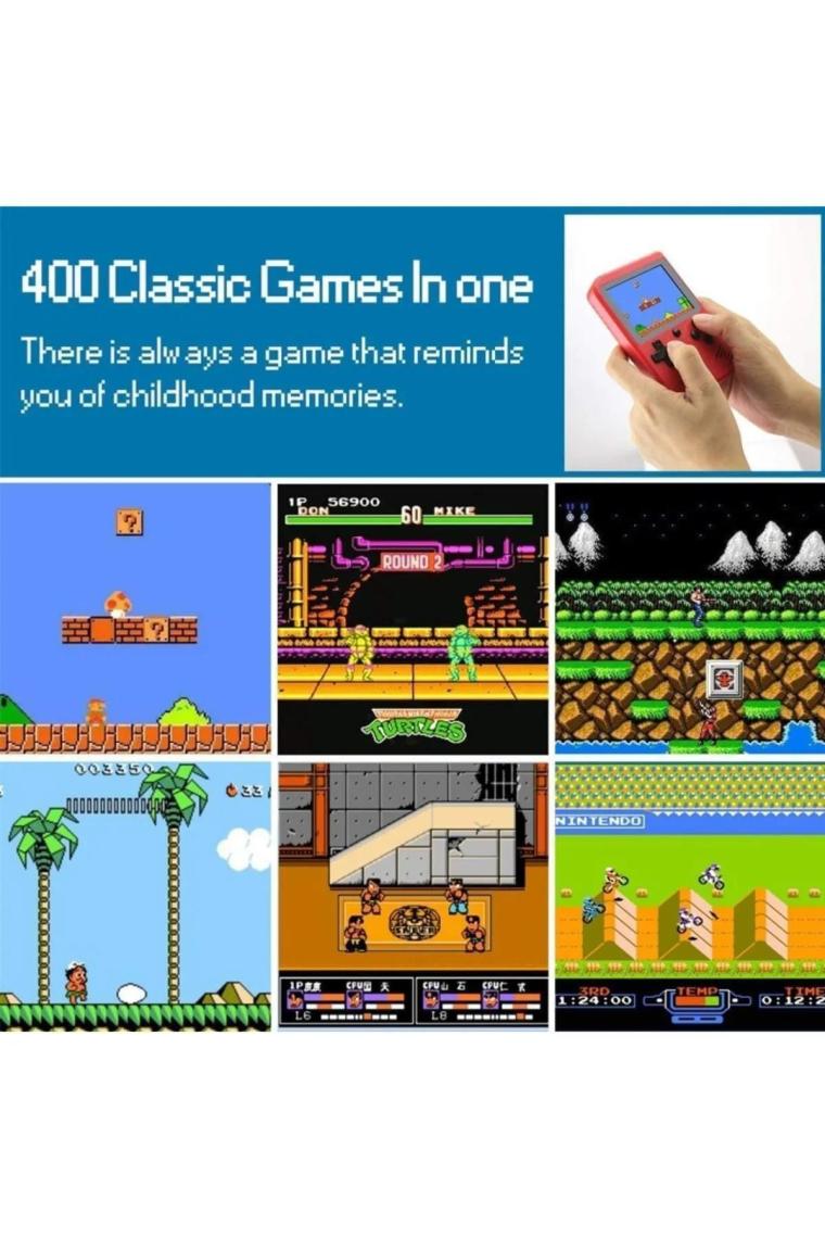 Cosmostech Sup Game Box Plus 400 Oyunlu Taşınabilir Mario Oyunlu Retro El Atarisi Beyaz