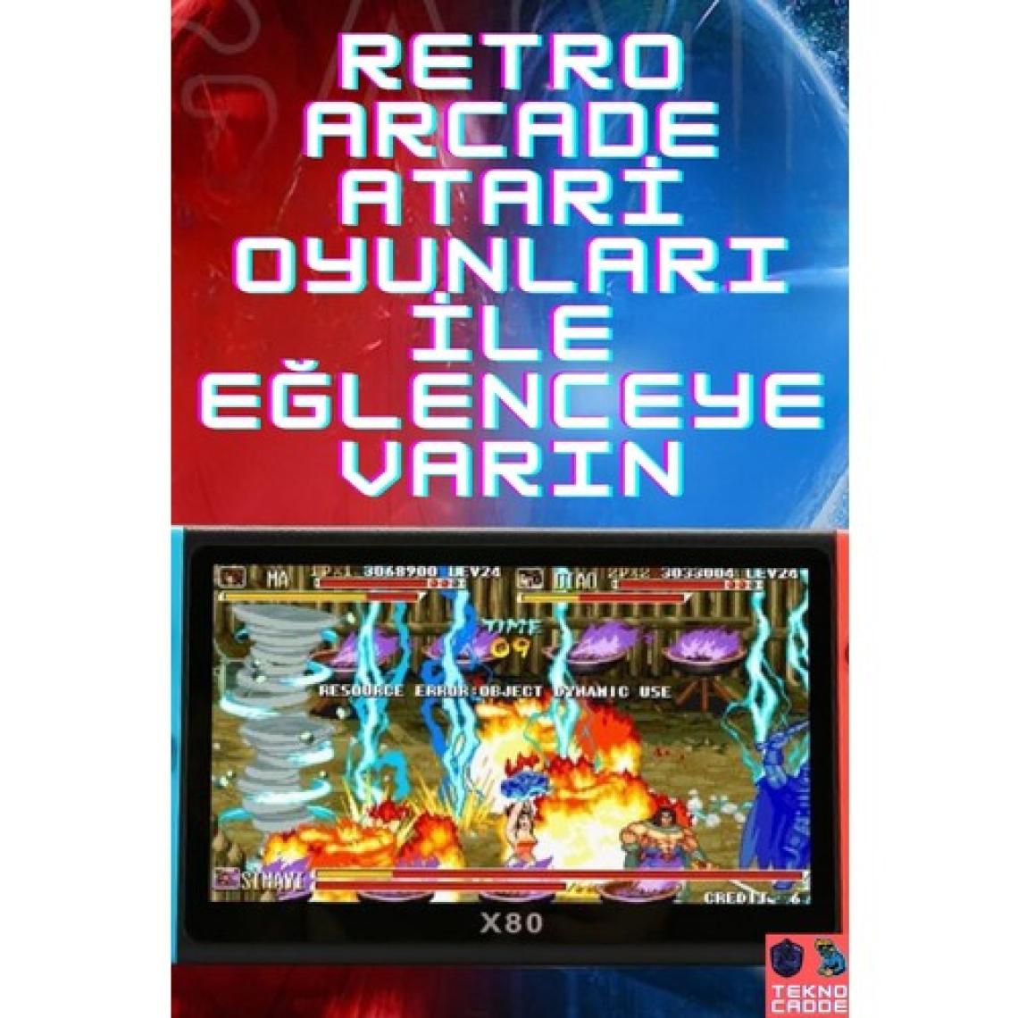 Beboncool X80 7inç LCD Geniş Ekran Hdmi 128BIT 10000+ Retro Arcade Oyun Konsolu Atari