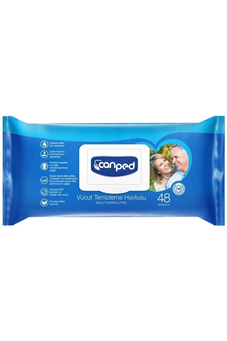 Hasta Vücut Perine Temizleme Islak Mendil Havlu 48 Yaprak Xl (6 Lı Set) Plastik Kapaklı