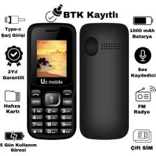 Uz Mobile - Çift Sım Kartlı, Yerli Üretim Tuşlu Telefon (Uz Türkiye Garantili)