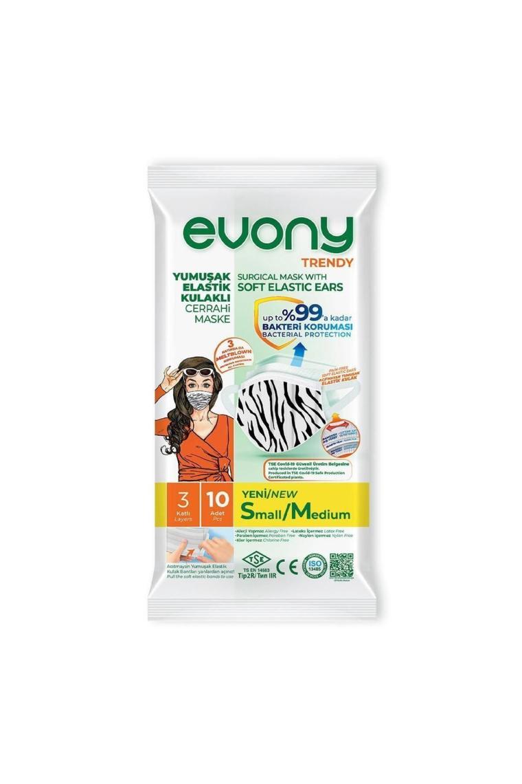 Elastik Kulaklı Trendy Desenli Maske 10 Adet