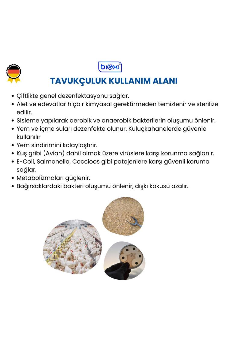 ® Veteriner Ve Hayvancılık Dezenfektanı Konsantre 1 Lt /hipokloröz Asit (hocl) Bazlı