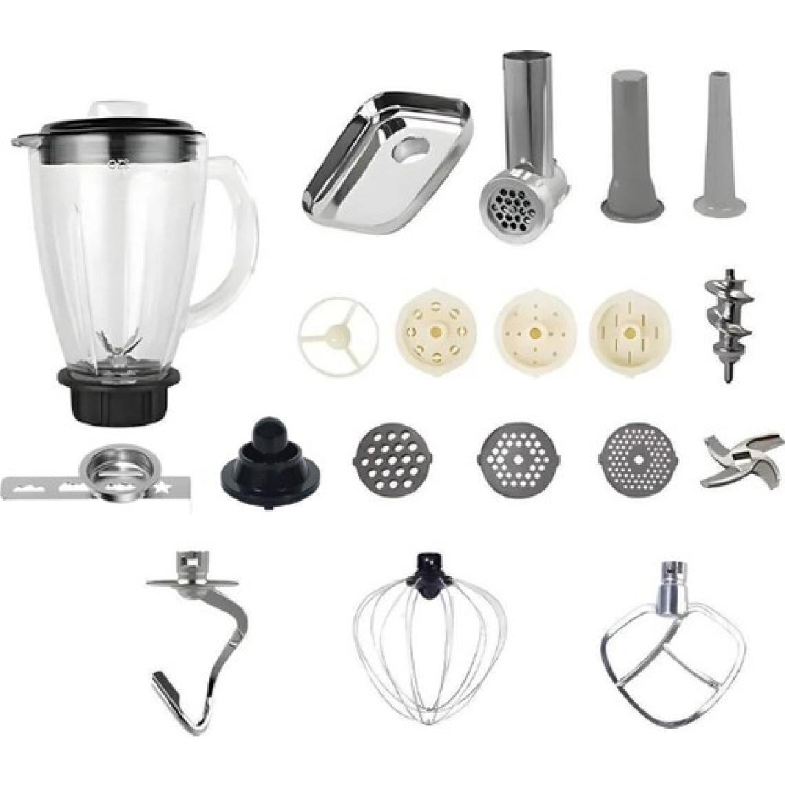 Robx SR50 Döküm Gövde 7 Litre Içli Köfte Hamur Yoğurma Kıyma Çekme Erişte Blender Çıpıcı mixer Set