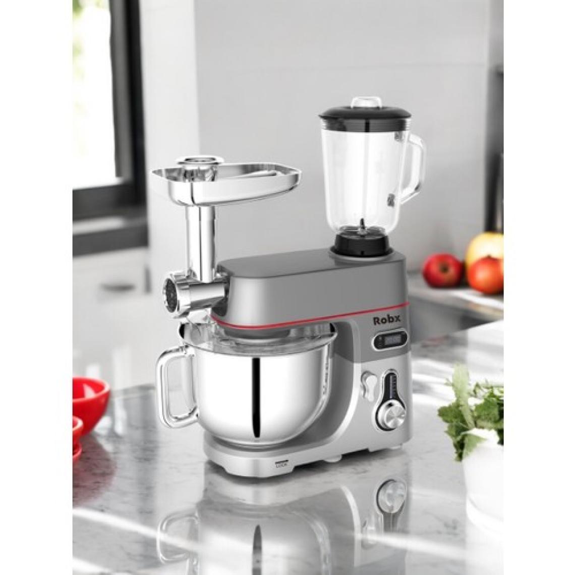 Robx SR50 Döküm Gövde 7 Litre Içli Köfte Hamur Yoğurma Kıyma Çekme Erişte Blender Çıpıcı mixer Set
