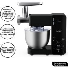Icotech SM60 6 Lt Hamur Yoğurma Kıyma Çekme Katı Meyve Sıkma Profesyonel Stand Mikser Mutfak Şefi