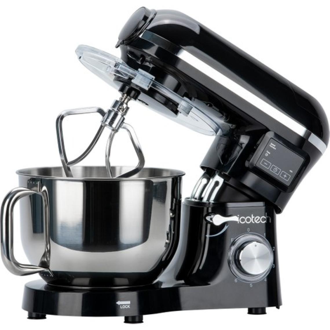 Icotech SM50 Siyah LED Ekranlı Hamur Mayalama Kıyma Çekme Blender 2000W 6,5 Litre Stand Mikser Mutfak Şefi Hamur Yoğurma Makinesi