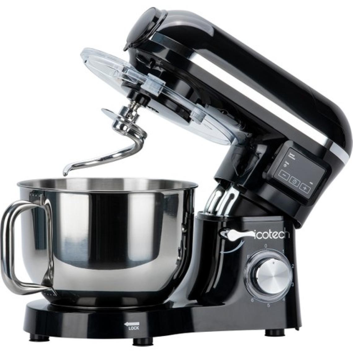 Icotech SM50 Siyah LED Ekranlı Hamur Mayalama Kıyma Çekme Blender 2000W 6,5 Litre Stand Mikser Mutfak Şefi Hamur Yoğurma Makinesi