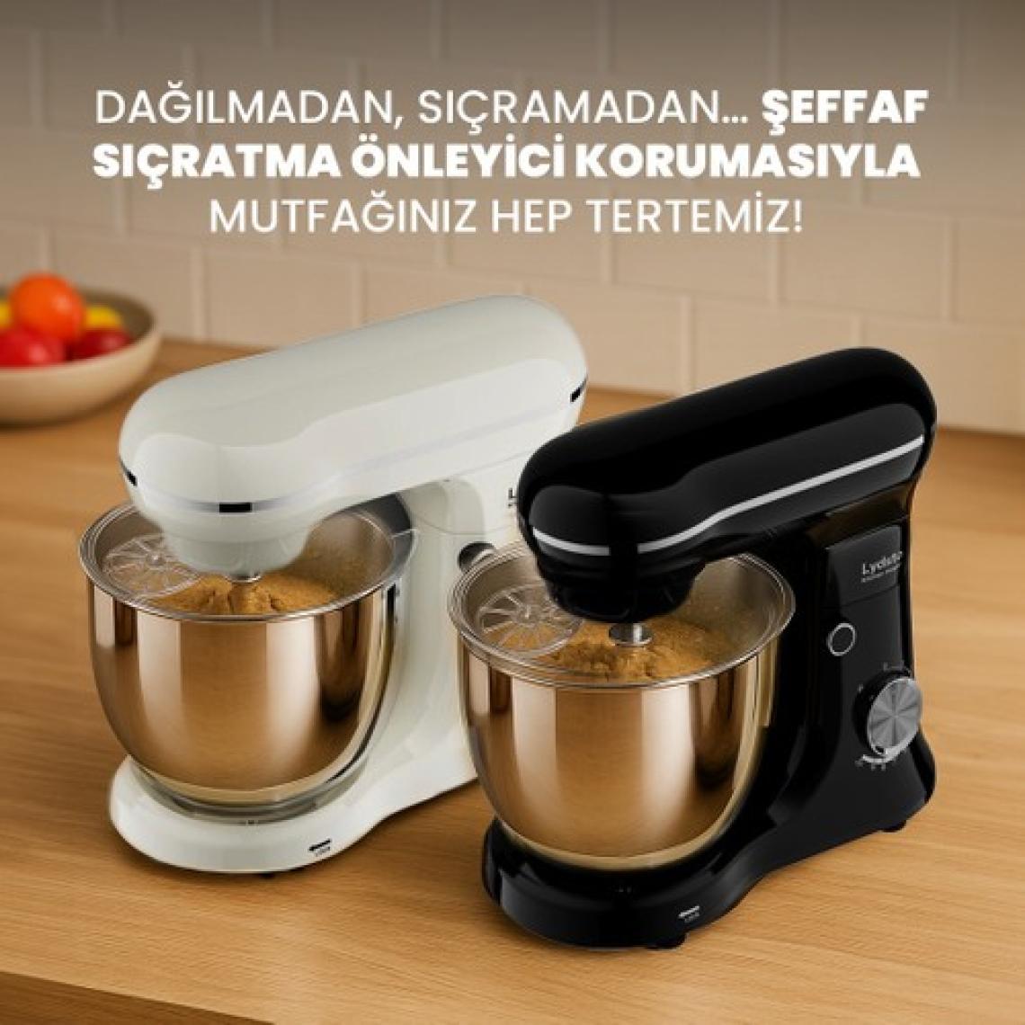Lydsto  Kitchen Helper PV-4700 1500W-5.2 Litre -10 Kademe Hız Ayarı Stand Mikser Hamur Yoğurma Makinesi Antrasit