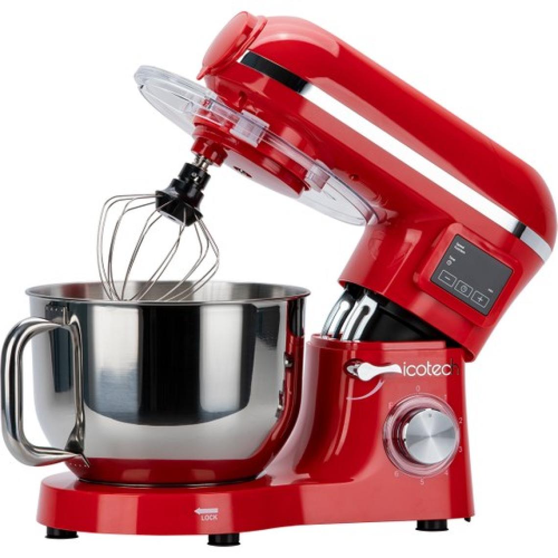 Icotech SM50 Kırmızı LED Ekranlı Hamur Mayalama Kıyma Çekme Blender 2000W 6,5 Litre Stand Mikser Mutfak Şefi Hamur Yoğurma Makinesi