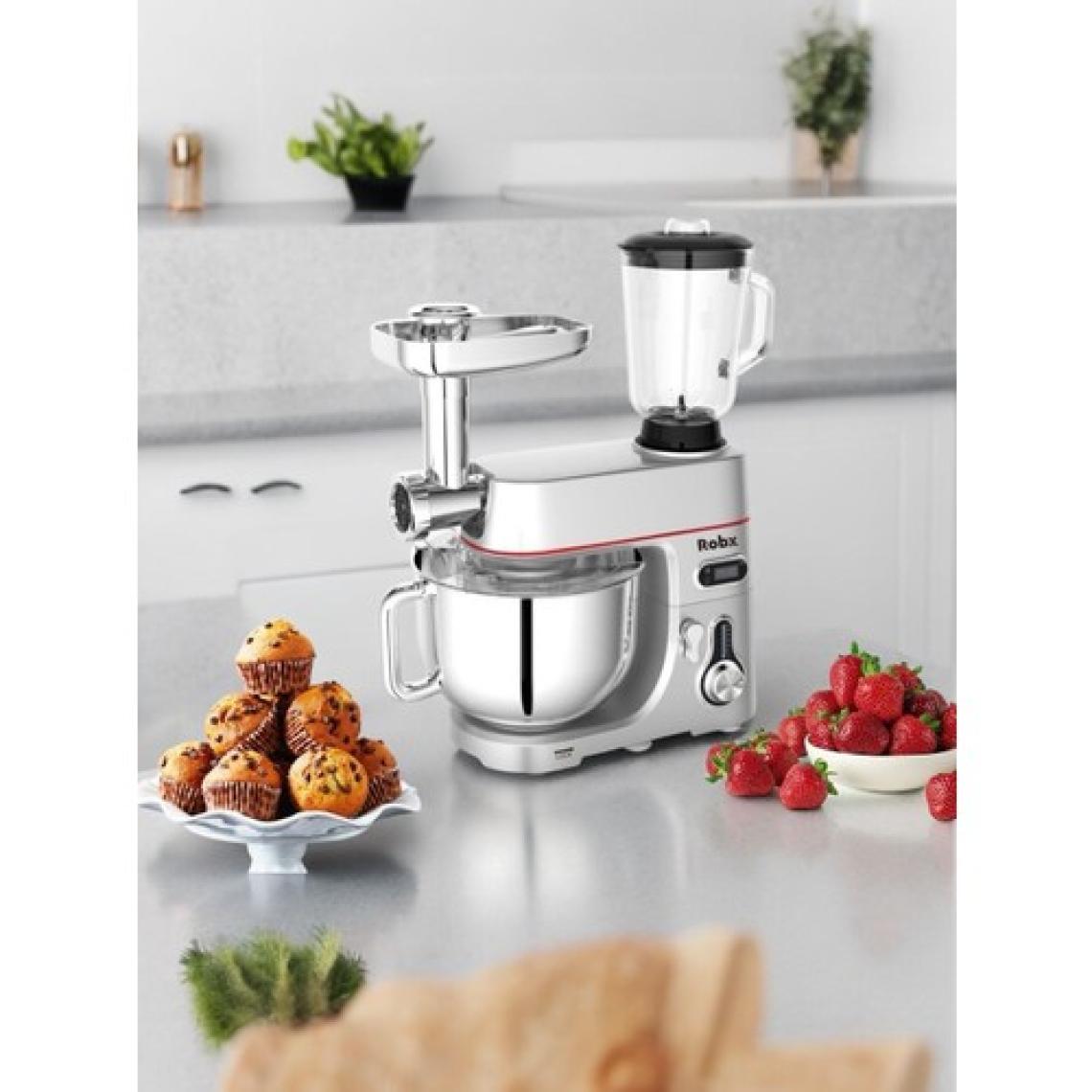 Robx SR50 Döküm Gövde 7 Litre Içli Köfte Hamur Yoğurma Kıyma Çekme Erişte Blender Çıpıcı mixer Set