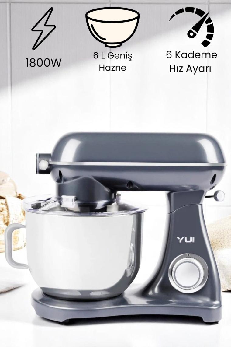 Yui M122 1800 W 5.5 Litre Alüminyum Döküm Hamur Makinesi Stand Mikser(Yui Türkiye Garanili)