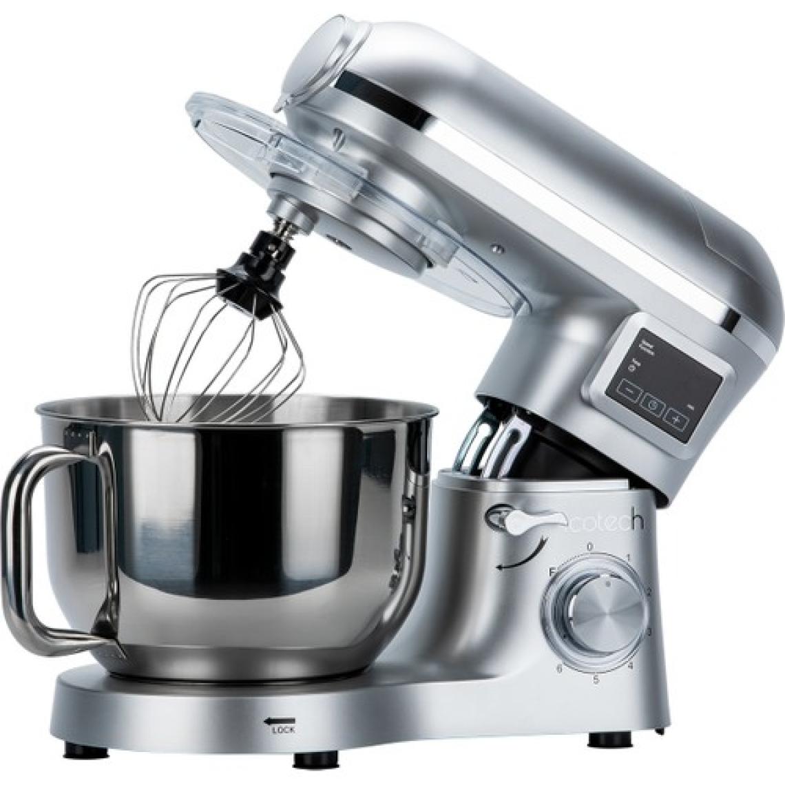 Icotech SM50 Gümüş LED Ekranlı Hamur Mayalama Kıyma Çekme Blender 2000W 6,5 Litre Stand Mikser Mutfak Şefi Hamur Yoğurma Makinesi