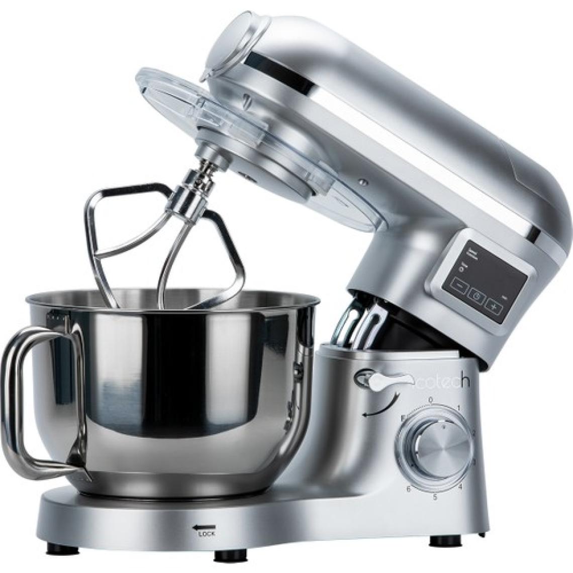 Icotech SM50 Gümüş LED Ekranlı Hamur Mayalama Kıyma Çekme Blender 2000W 6,5 Litre Stand Mikser Mutfak Şefi Hamur Yoğurma Makinesi