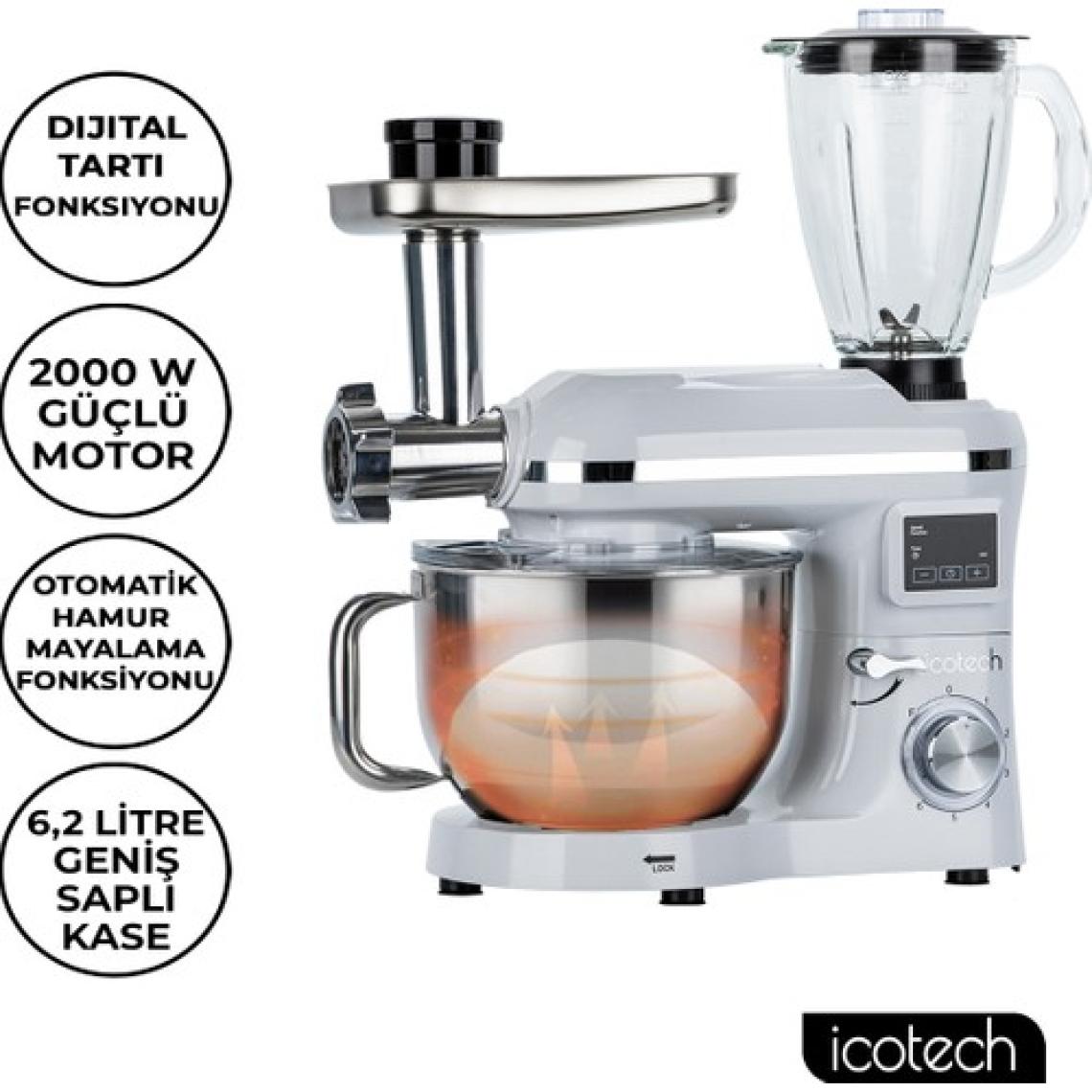 Icotech SM50 2000 W 6.2 lt Beyaz Mutfak Şefi