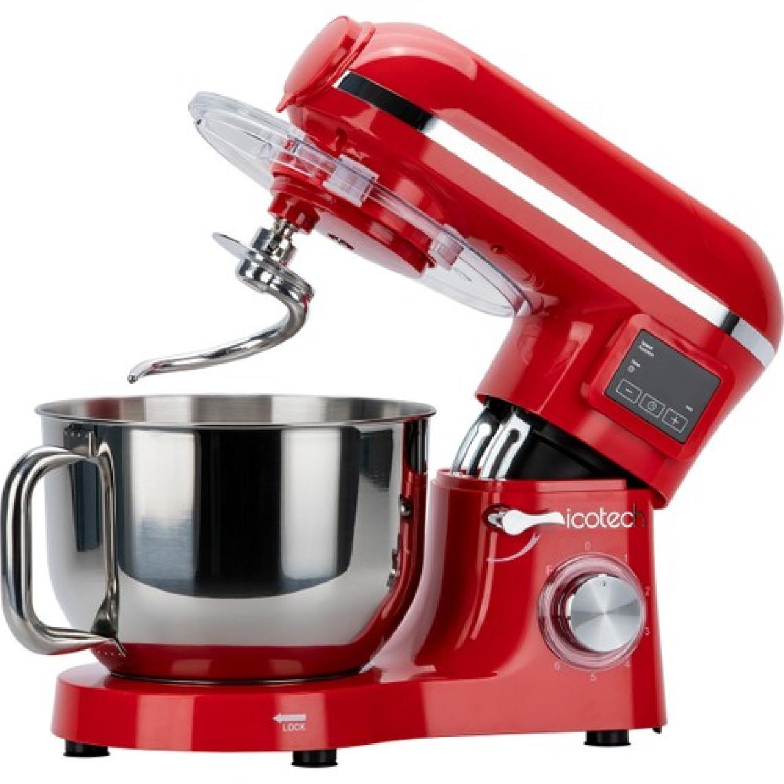 Icotech SM50 Kırmızı LED Ekranlı Hamur Mayalama Kıyma Çekme Blender 2000W 6,5 Litre Stand Mikser Mutfak Şefi Hamur Yoğurma Makinesi