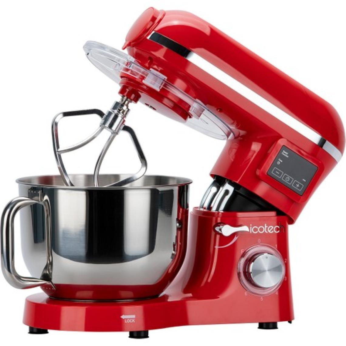 Icotech SM50 Kırmızı LED Ekranlı Hamur Mayalama Kıyma Çekme Blender 2000W 6,5 Litre Stand Mikser Mutfak Şefi Hamur Yoğurma Makinesi