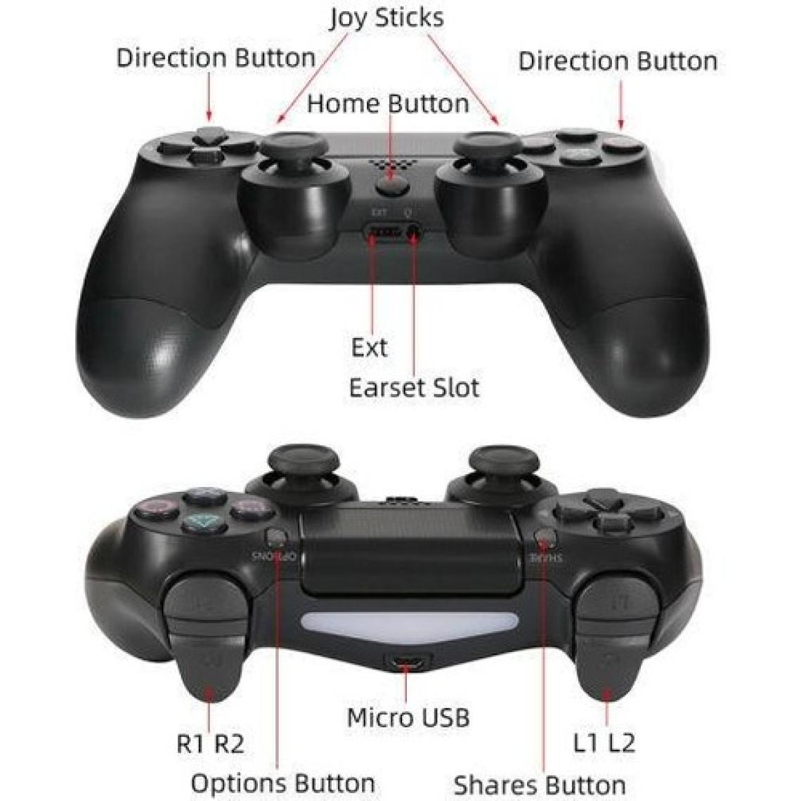Epilons Ps4 Oyun Kolu Joystick Kablosuz Wireless Gamepad Siyah Ego